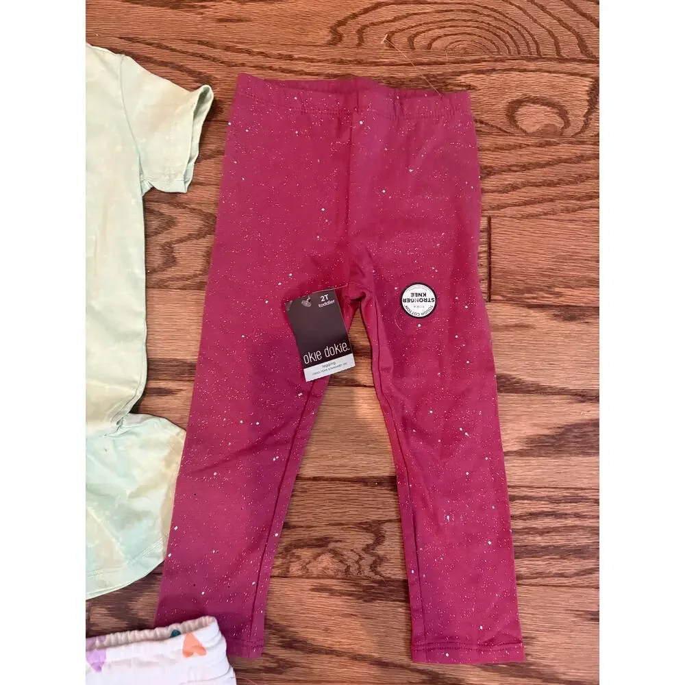 Girls Lot Reebok Modern Moments Blouse Short Sleeve White Shorts Red Pants 2T-3T
